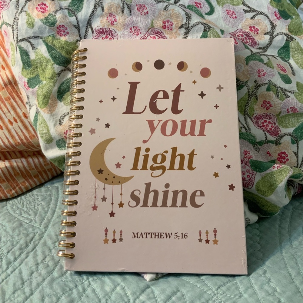 LET YOUR LIGHT SHINE - Pink and Gold Spiral Notebook